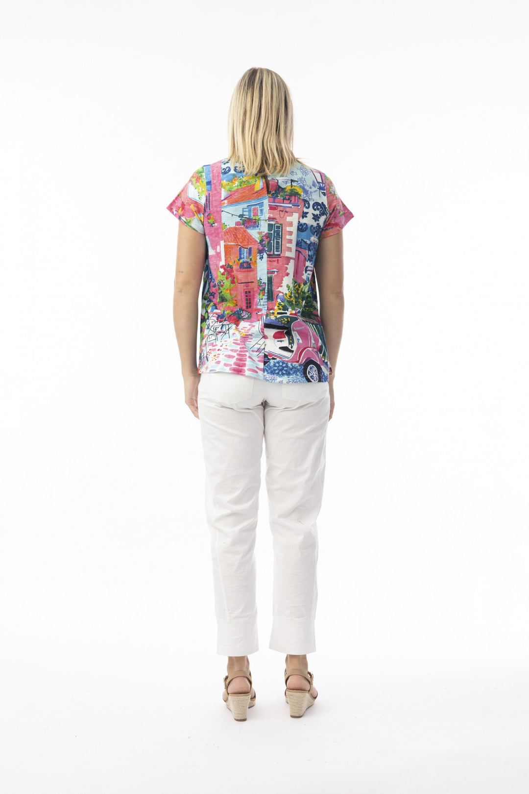 Contemporary Cotton Jersey V Neck Scooter T Shirt (Please check measurements)