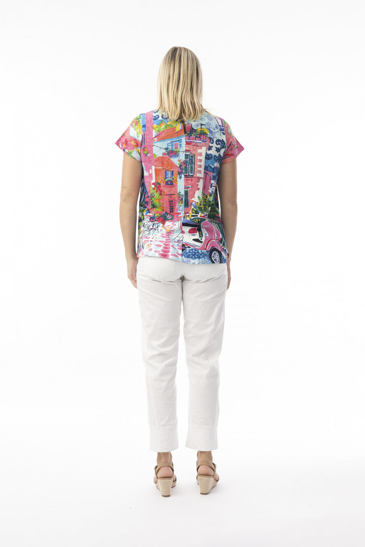 Contemporary Cotton Jersey V Neck Scooter T Shirt (Please check measurements)