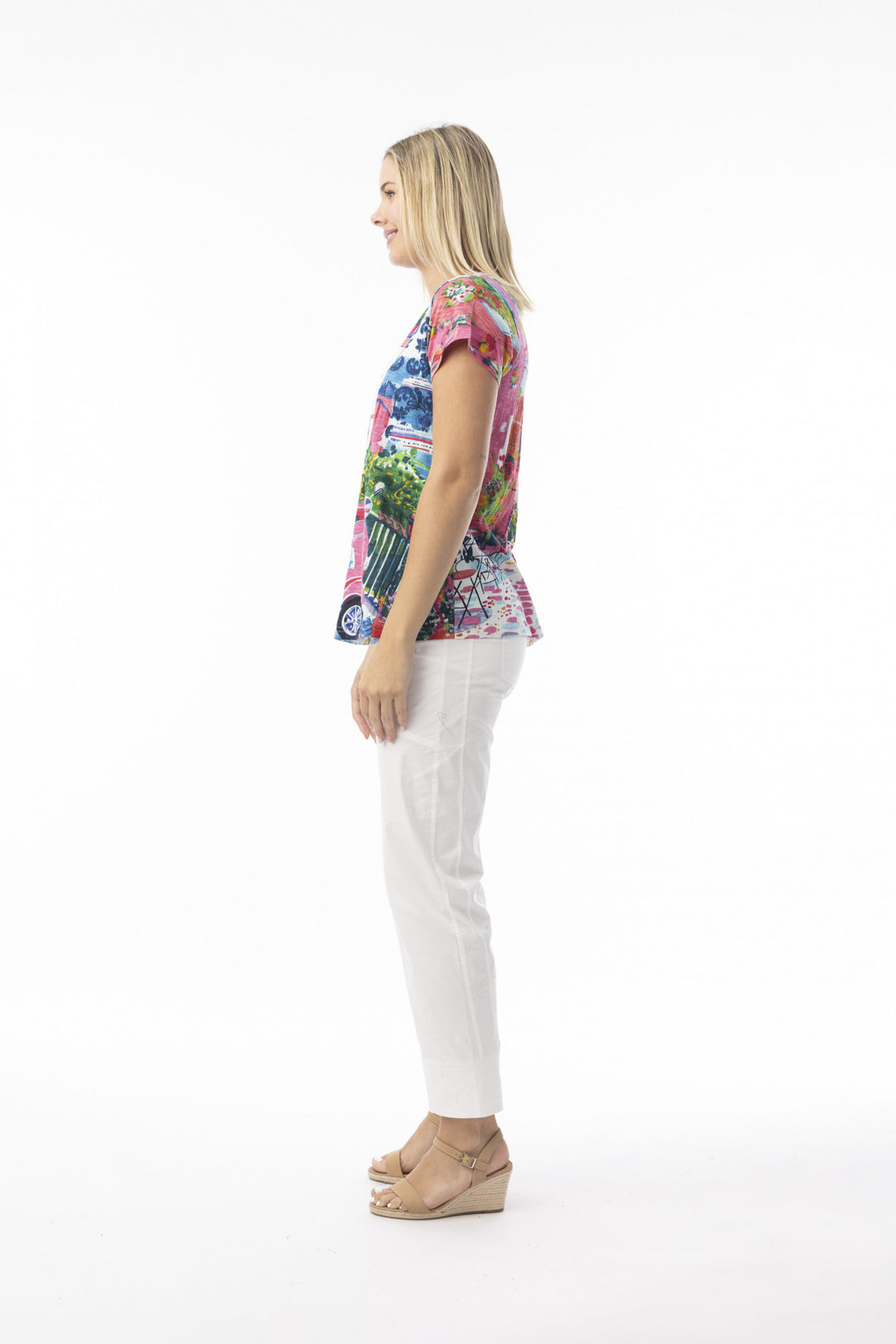 Contemporary Cotton Jersey V Neck Scooter T Shirt (Please check measurements)