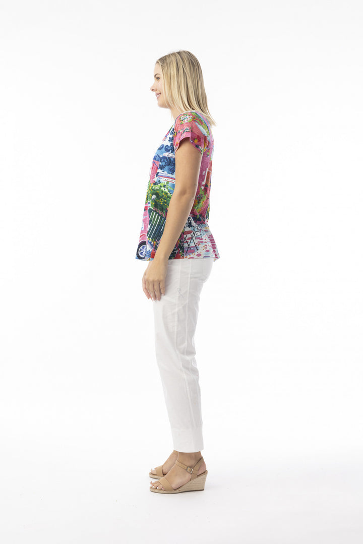 Contemporary Cotton Jersey V Neck Scooter T Shirt (Please check measurements)
