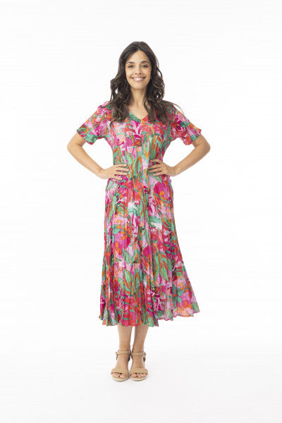 Orientique Sao Paulo Godet Dress With Pockets (please check measurements)
