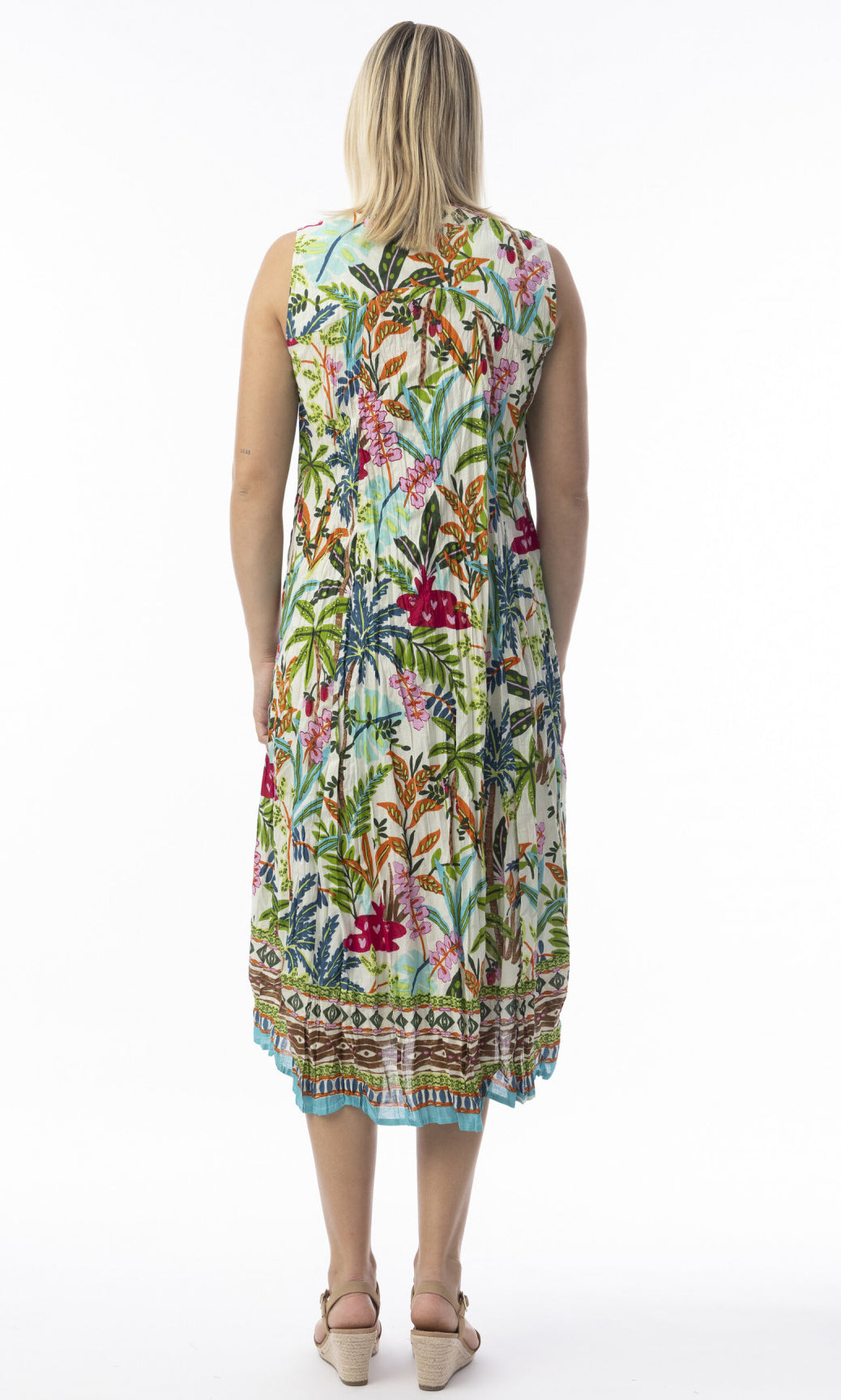 Orientique Ovahe Midi V Neck Sleeveless Dress With Pockets ( please check measurements)